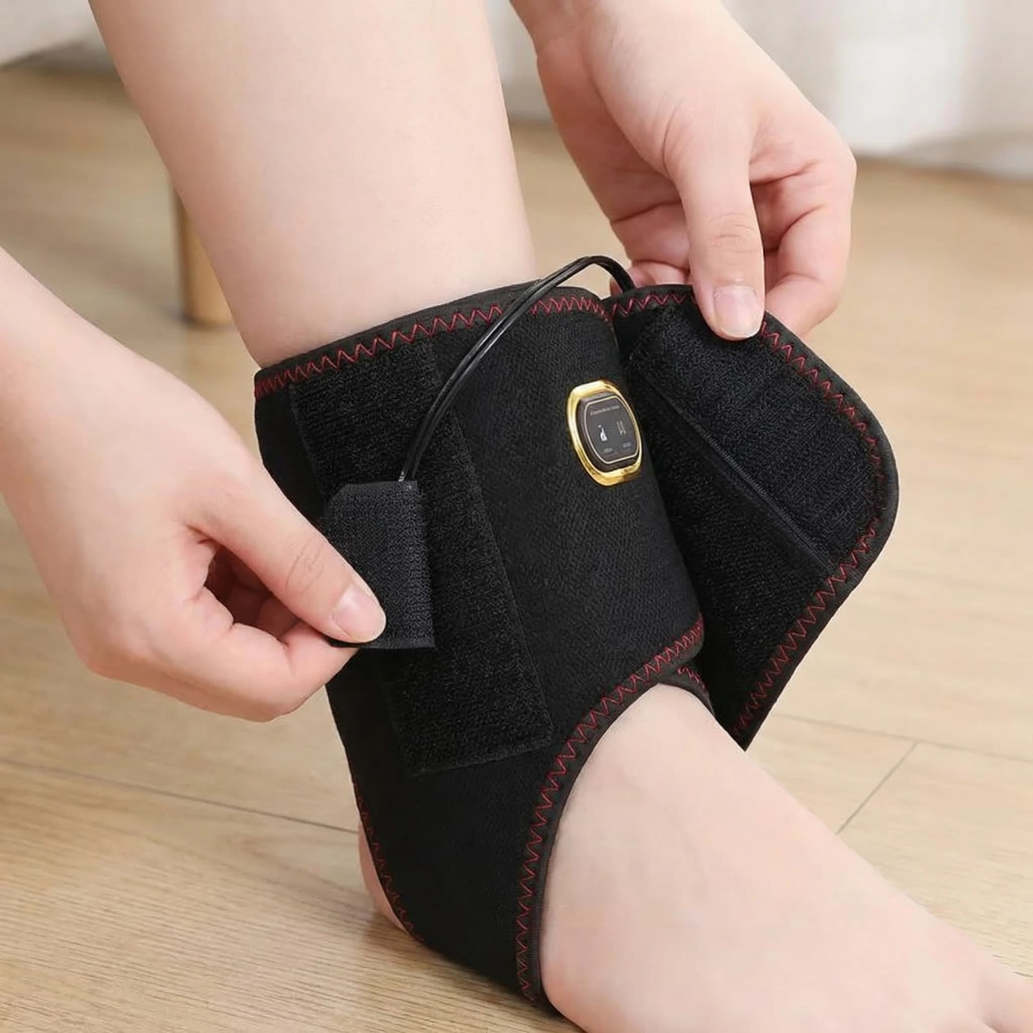 Cintura Massaggiante Riscaldante per Caviglia, Fascia Elettrica con Vibrazione e Compressione Calda per Mani, Polsi e Piedi, Supporto per Carpa