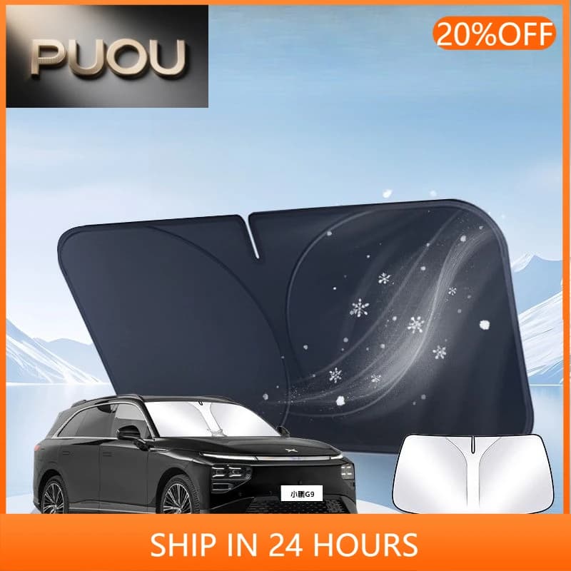 For Xpeng G9 2022 2024 Car Windshield Sun Shade Blocks UV Ray Reflector Window Visor Shield Cover Foldable Parasol 1 Piece