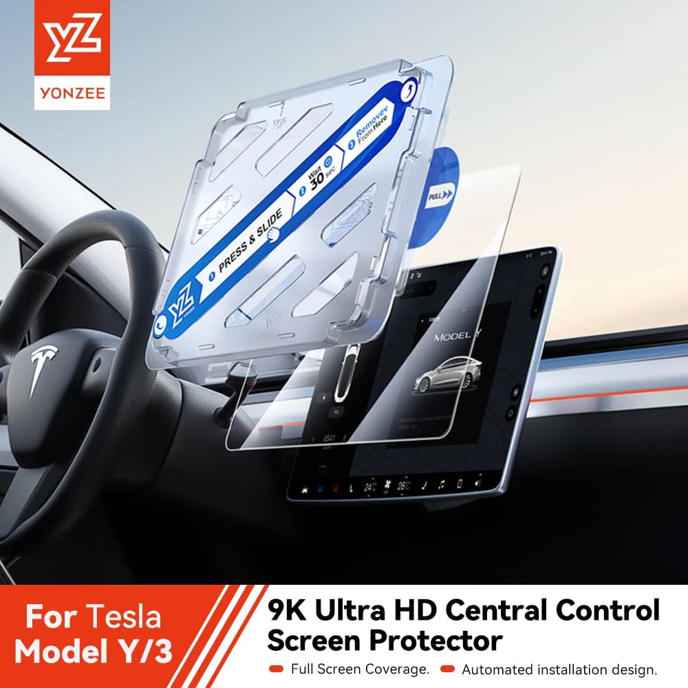 Proteggi schermo in vetro temperato YZ per Tesla Model 3 Y Console centrale Antiriflesso Pellicola protettiva HD Accessori protettivi per schermo