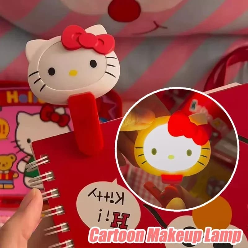 Hello Kitty Makeup Lamp Cartoon Mini Makeup Lamp Adjustable Lighting Portable Fill Light Halloween Gift
