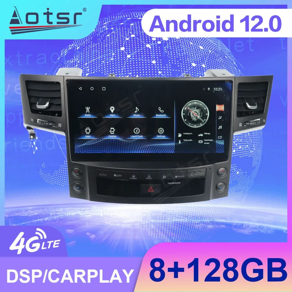 12.8 Inch Android 12 auto carplay Car Radio For Lexus LX570 Video Stereo Auto GPS Navigation Vehicle Stereo Radio Car Media