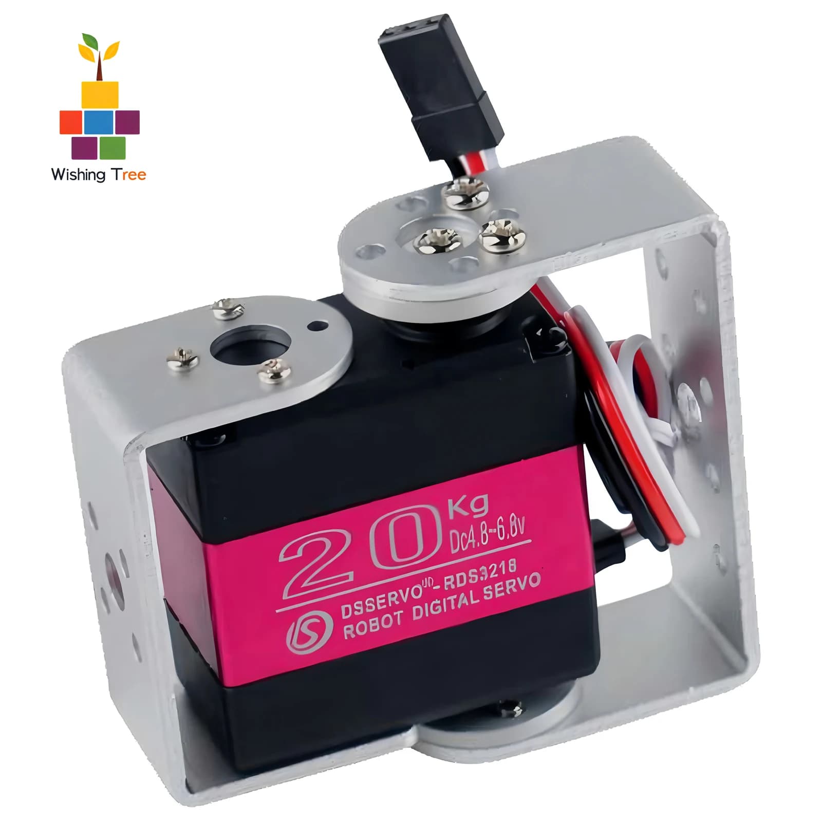RDS3218 Servo digitale da 20 kg Metal Gear 180/270 gradi commutabile IP66 impermeabile con supporto a U per RC Car Robot fai da te