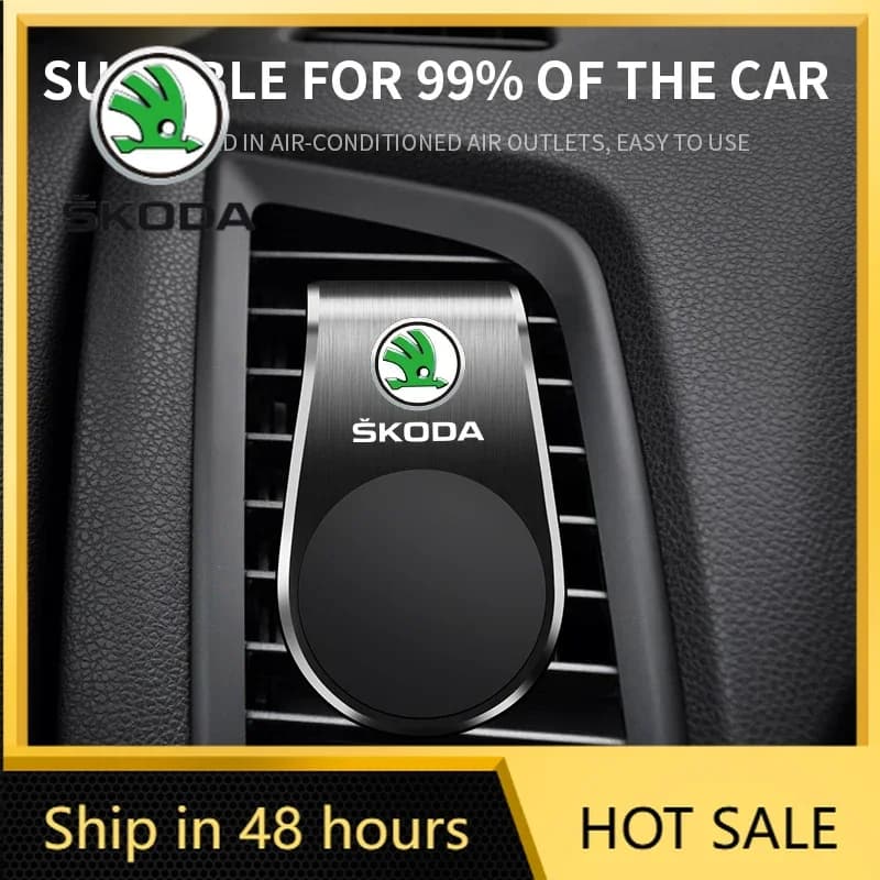 Adesivo per Auto 360 ° Supporto magnetico in metallo per telefono per Skoda Octavia Fabia Rapid Superb Kodiaq MK2 Scala Karoq Citigo Kamiq Roomster