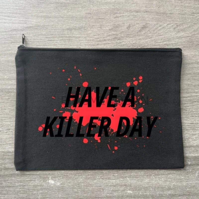 Dexter Morgan Have A Killer Day Canvas, borsa cosmetica nera, organizer, custodia per articoli da viaggio, astuccio per matite da ufficio