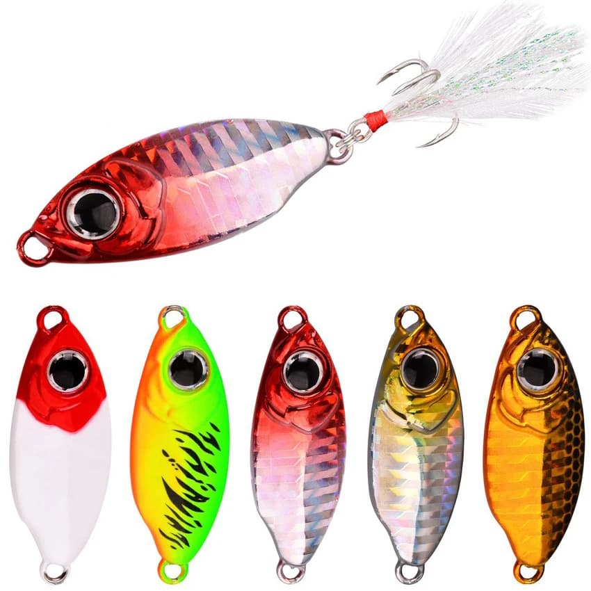 Richiamo di Pesca 10g 15g 20g 25g cucchiaio Jig in metallo esche Spinnerbsit Minnow piccolo pesce singolo gancio Jigs Stream trota esche Pesca