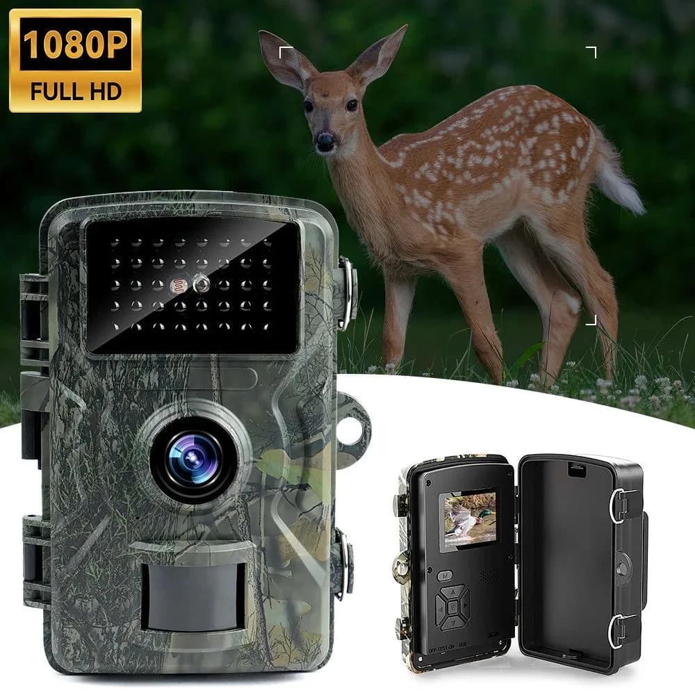 Fotocamera da Caccia con Visione Notturna a Infrarossi, Impermeabile IP66, Attivazione a Movimento, Telecamera di Sicurezza per Esterni, Trappola Fotografica per Fauna Selvatica