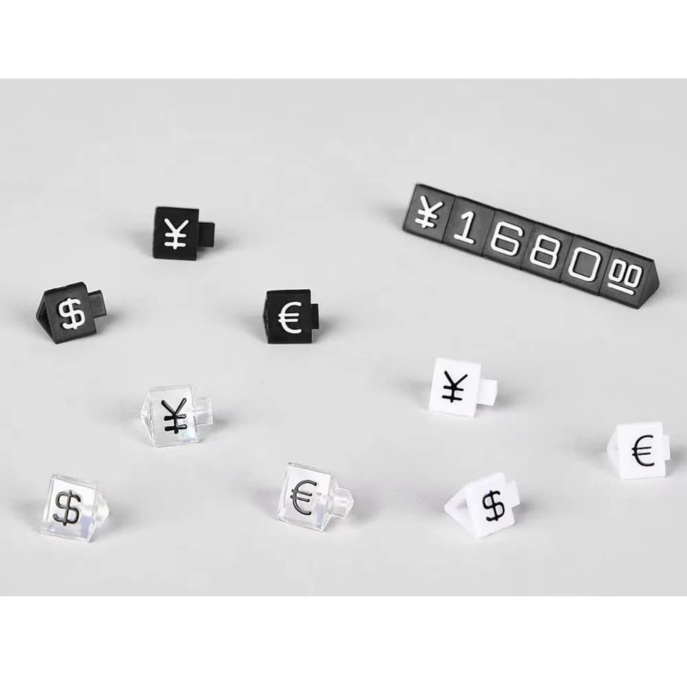 Etichette Prezzi Triangolari in Acrilico Trasparente, Espositore per Gioielli e Orologi, Mini Segnaprezzo Combinabili con Numeri e Cifre, Cartellini per Negozi al Dettaglio