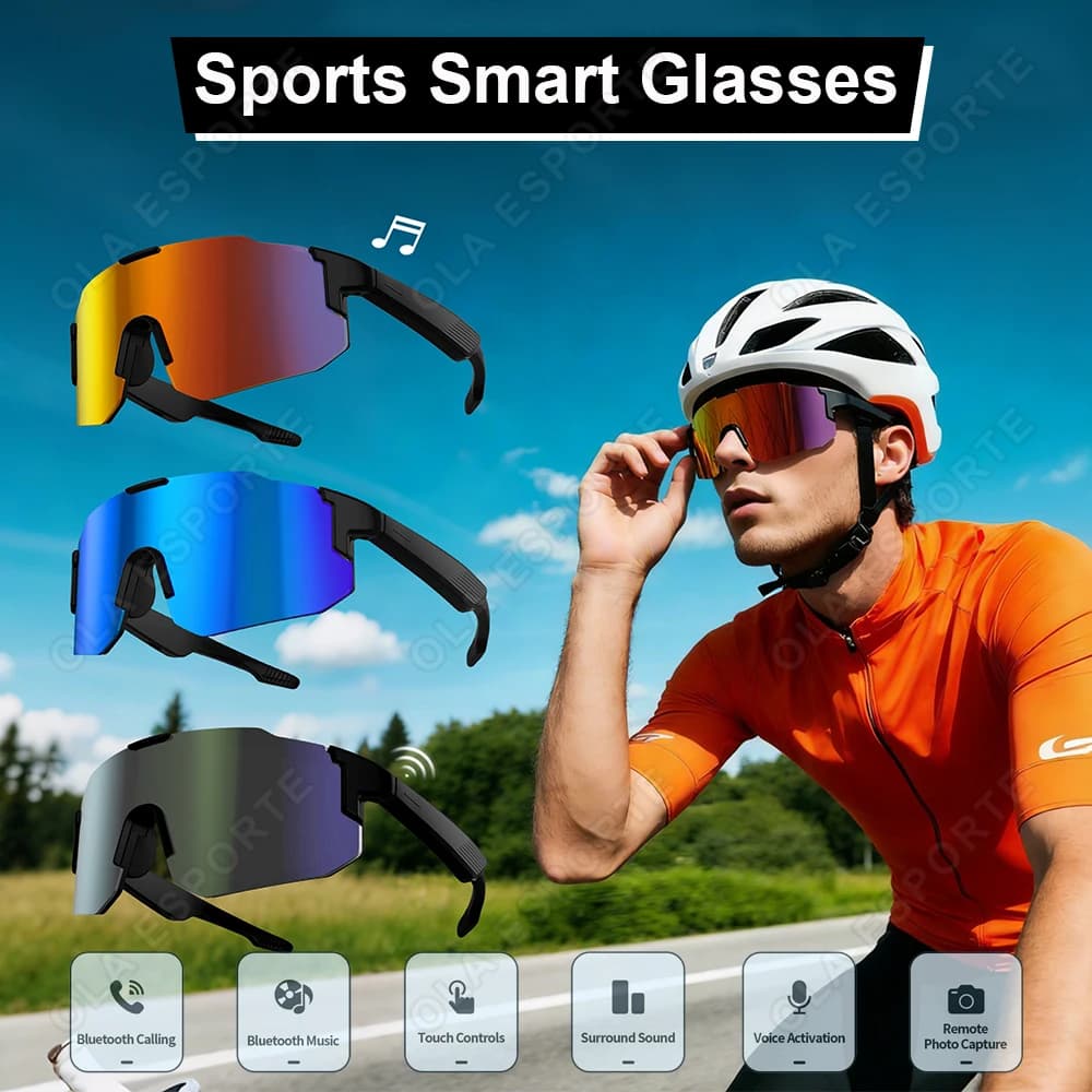 2026 New Bluetooth Sunglasses Smart Cycling Glasses Wireless UV400 Protection Goggles Wireless Call Sports Cycling Glasses Men