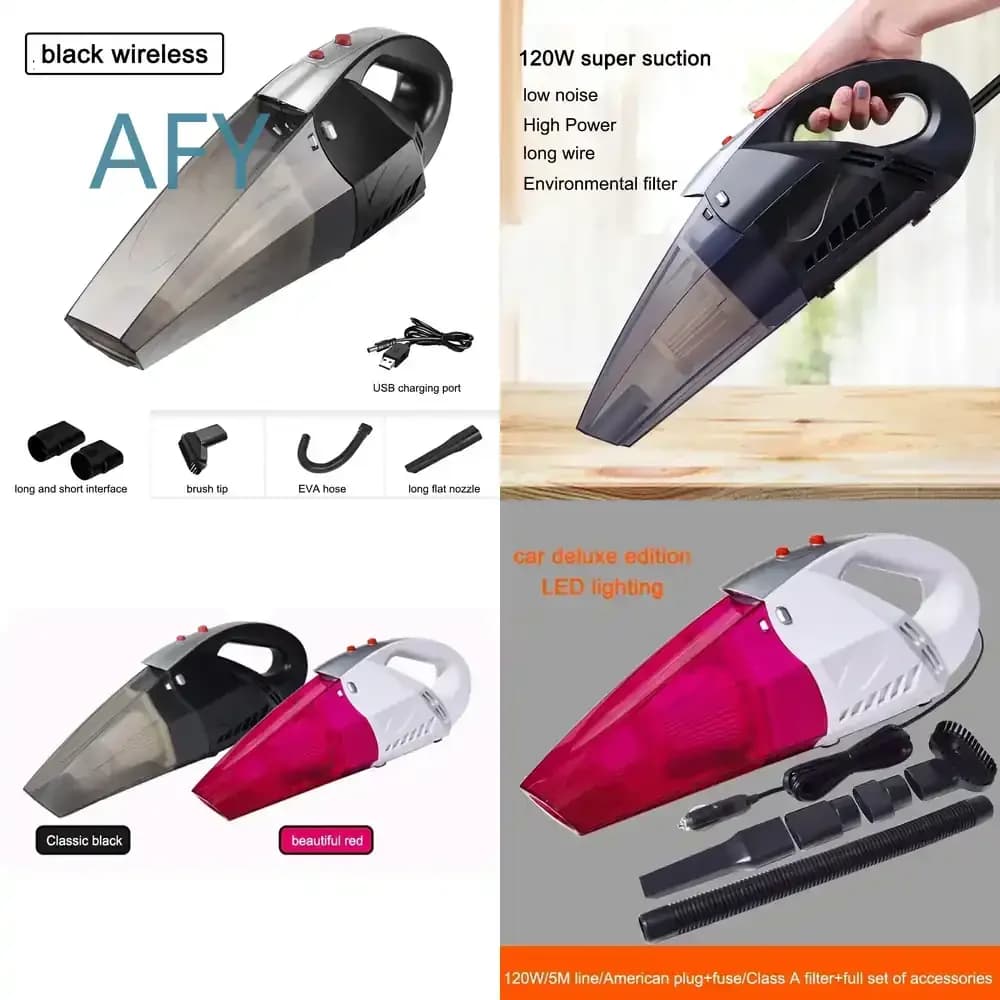 Multifunctional Wet and Dry Vacuum Cleaner for Home Appliances and Vehicles 120W High Power Car Vacuum Cleaner for SUV Sedan