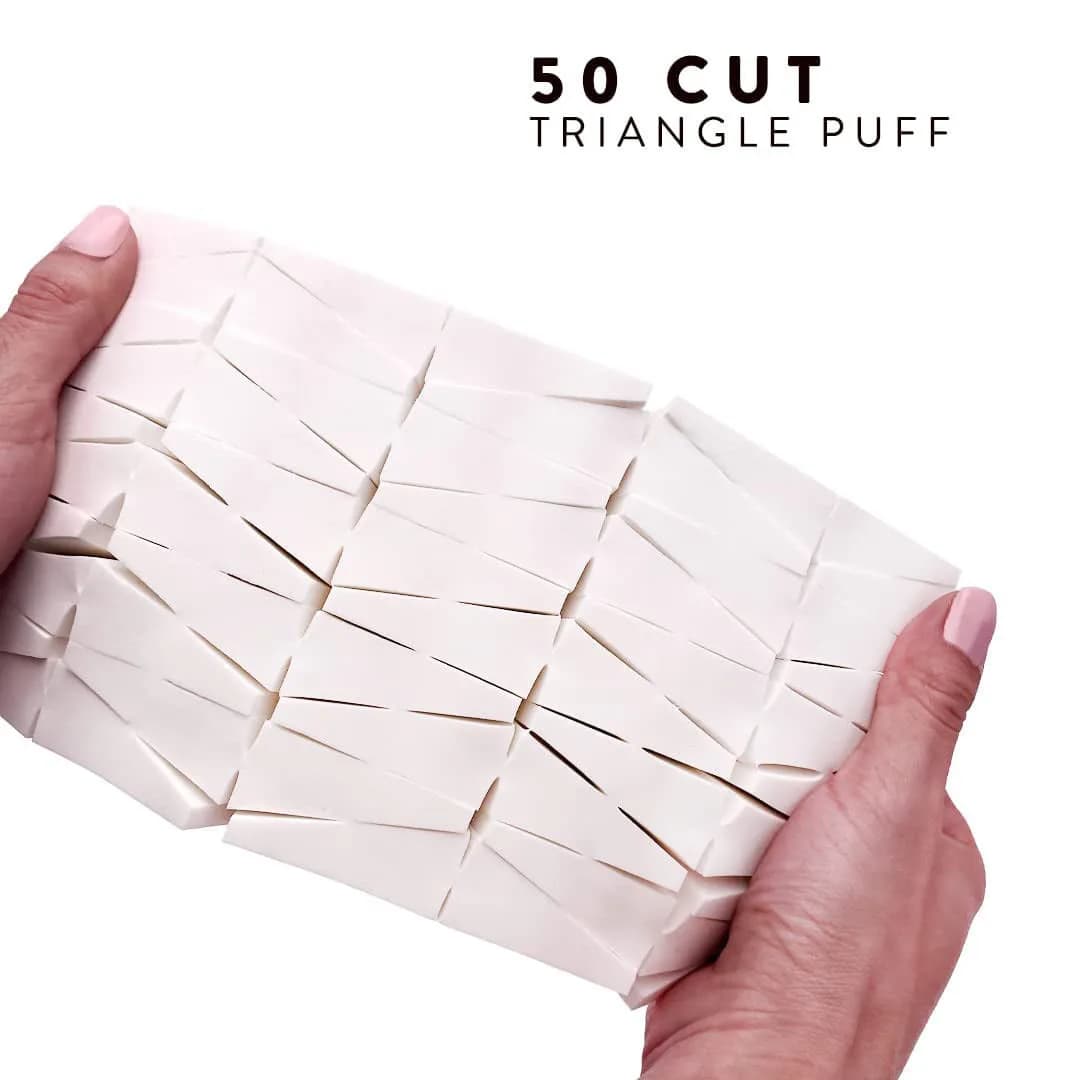Set da 50 Pezzi di Spugnette Triangolari Morbide per Trucco, Fondotinta, Correttore, Crema e Polvere, Strumento Cosmetico per Sfumare