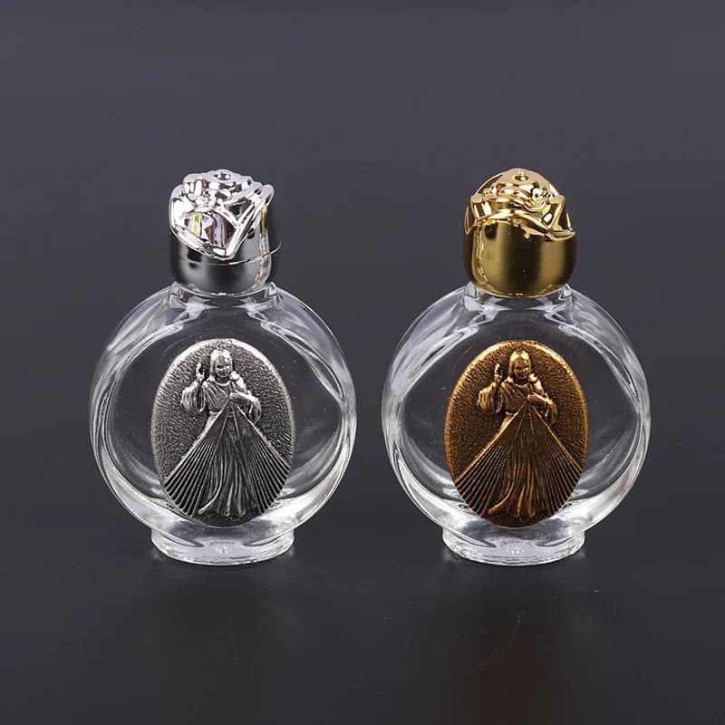 1pc new glass 22Types Of Holy Water Jesus Bottle Religious Cross Bottle Christian Virgin Sculpture Bottle Holy Water Bottle