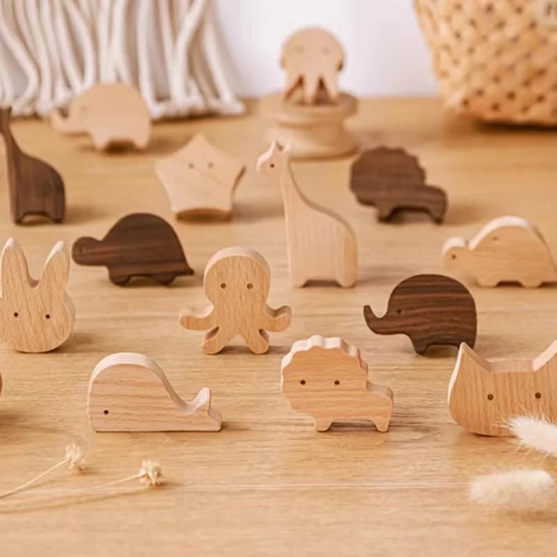 Manopole in legno per animali carini Maniglie per cassetti Maniglie per mobili Maniglie per cassetti per armadi Maniglie per armadietti da cucina