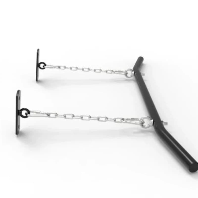 Beam Mounted Pull Up Bar Adjustable Height Iron Chain Suspended Single Rod Home Upper Body Back Strength Training Fitness