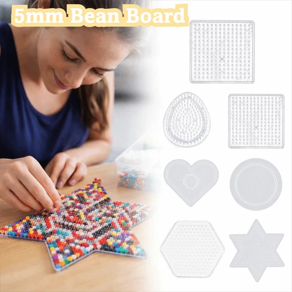 High Quality 5mm Bean Board Handmade Hama Beads Tool Plastic Beads Boards Clear Heat Resistant Fuse Beads Educational Puzzle