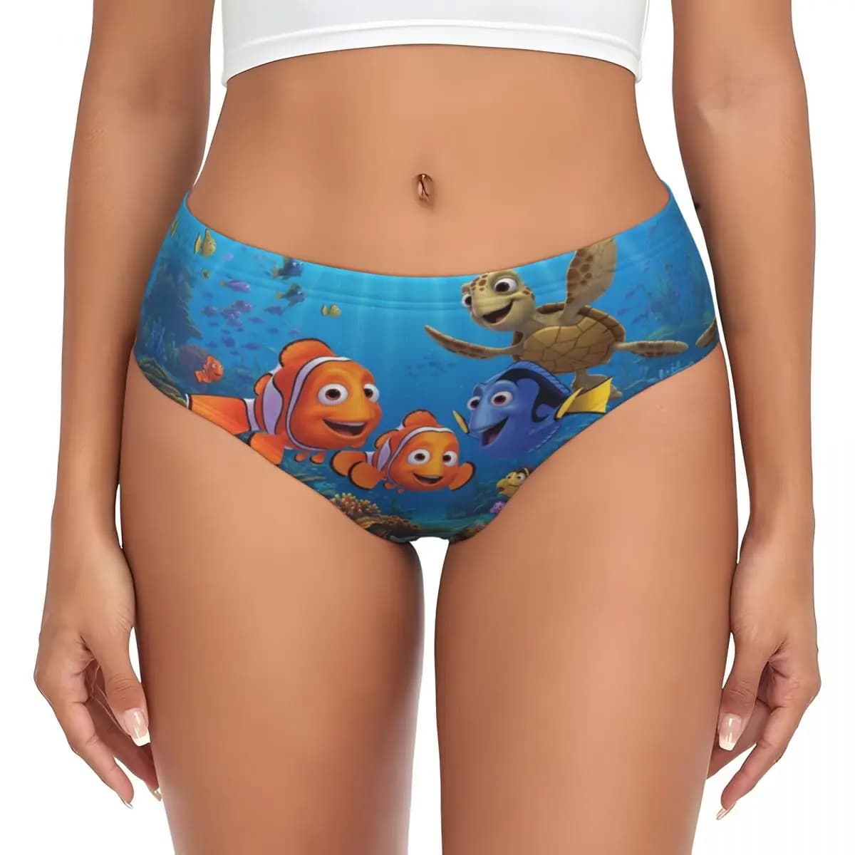 Slip Personalizzati Anime Nemoes per Donne, Comodi ed Elastici, con Personaggi Nemo, Marlin, Dory e Crush