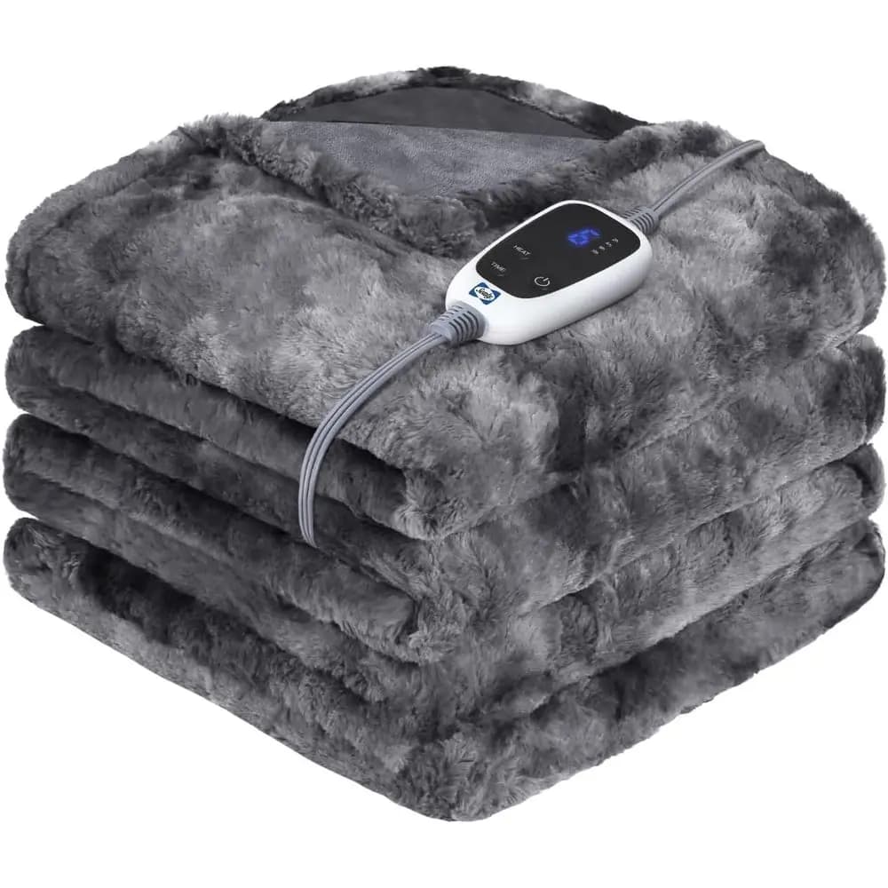 Coperta elettrica riscaldata, manta riscaldante aux ur con 6 impostazioni di calore e 2-10 ore di spegnimento automatico O, riscaldamento ast e certificato ETL