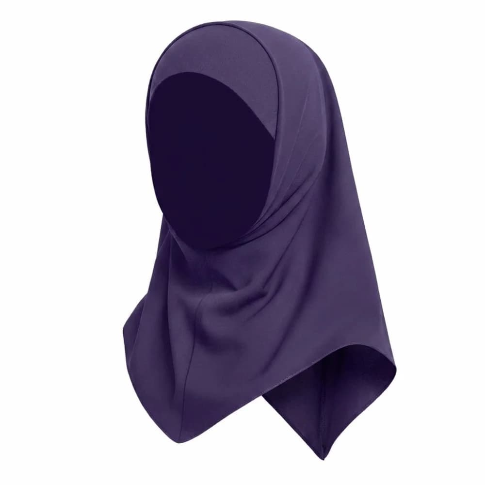 Hijab leggero per bambini in tinta unita, in seta ghiaccio ad asciugatura rapida, foulard elasticizzato da indossare, protezione solare, per la scuola