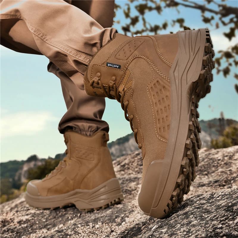Men Lace Up Unisex Work Hiking Shoe Tactical Boots Desert Waterproof Brand Climbing Shoe Male Ankle Size Plus Military Army Boot