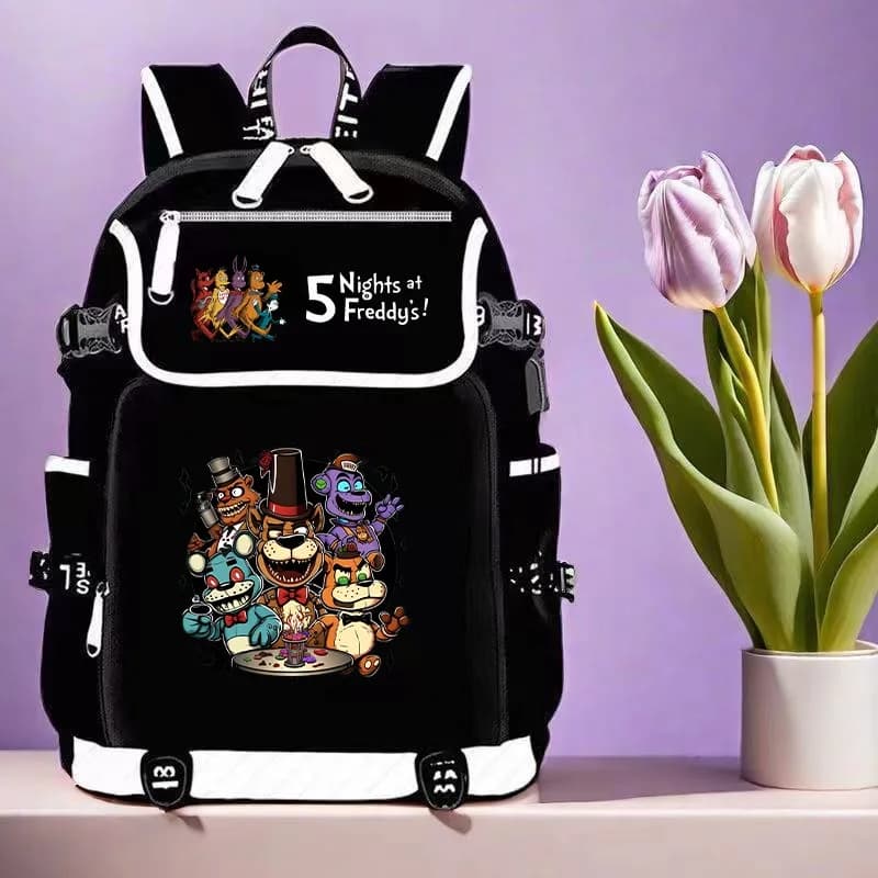 FNAF Students' Backpack Five Nights At Freddys Cartoon Anime Printed Backpack Fashion Bags for Kids Gifts for Back to School
