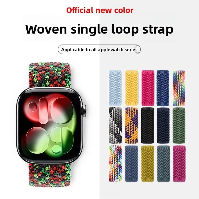 Cinturino per orologio in nylon alla moda, squisito, versatile ed elegante, adatto per Apple Watch, cinturino a singolo anello intrecciato corrispondente