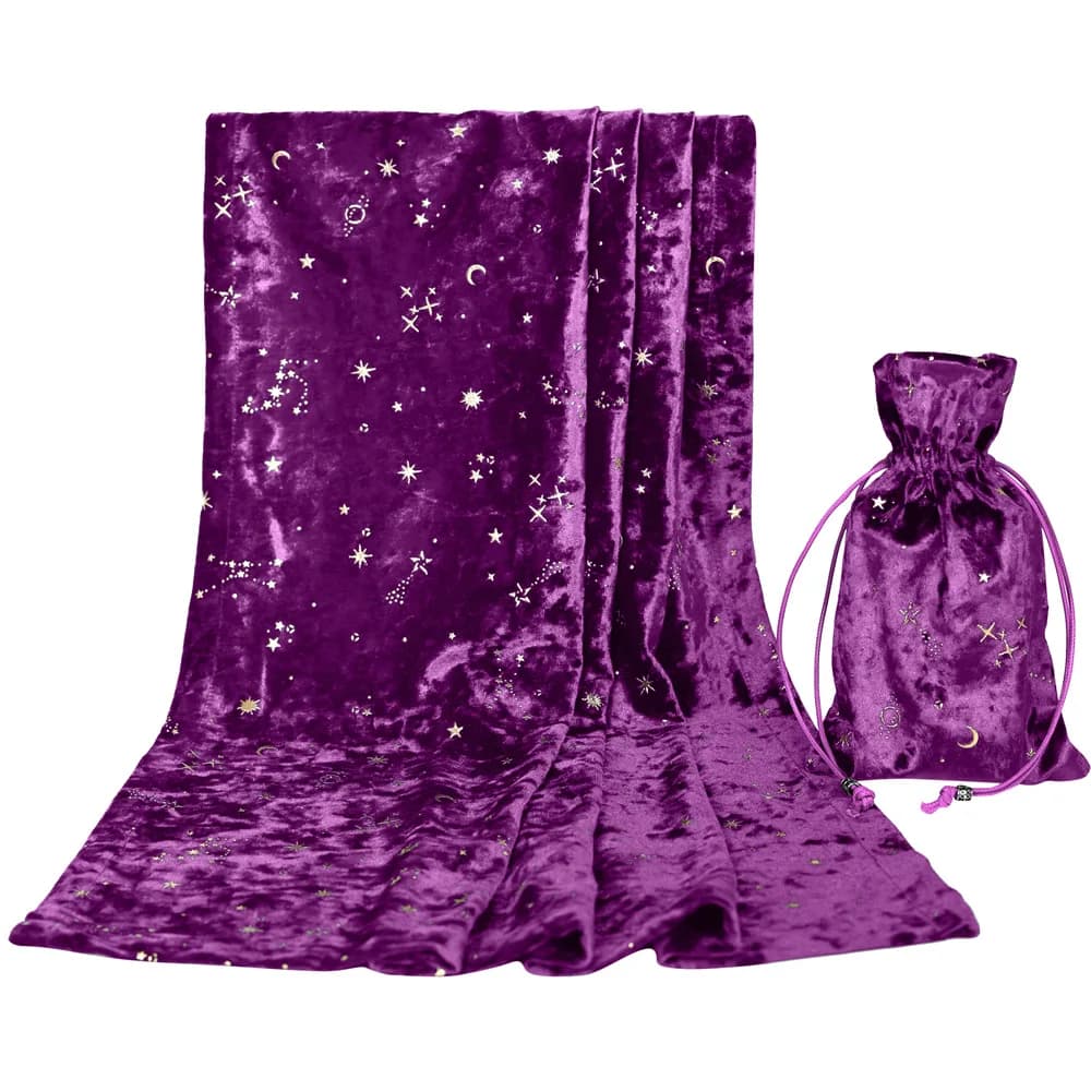 69x69 cm Star Altare Tarocchi Panno Pentacolo Gioco Tovaglia Gioco da tavolo Carta da gioco Zerbino Tarocchi di velluto Sacchetto di immagazzinaggio Strega Wiccan