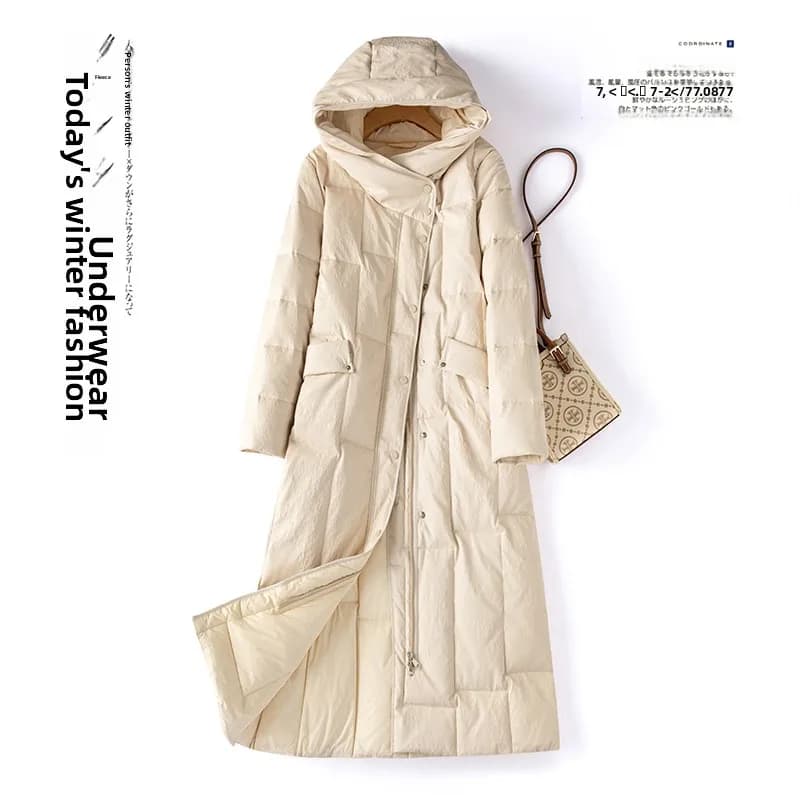 Haining Genuine Leather down Jacket Women's Mid-Length Thickened Winter New Style Sheepskin Coat Large Size Loose Fur Coat