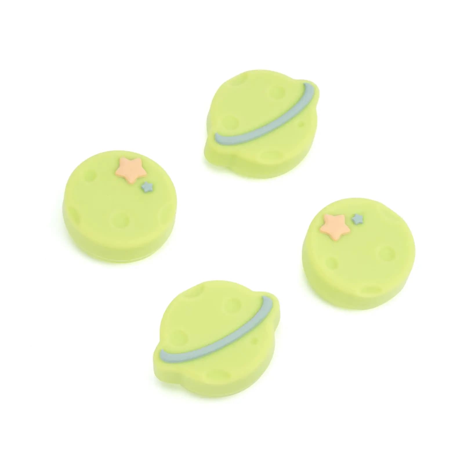 GeekShare 4 cappucci verdi per impugnatura per pollice compatibili con Nintendo Switch/OLED/Switch Lite, copertura rocker per joystick in morbido silicone