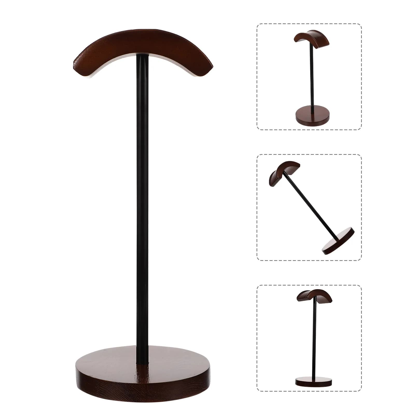 Wooden Headphone Stand Headset Holder Desktop Wireless Headset Organizer Fine Craftsmanship Small Compact Desktop Rack