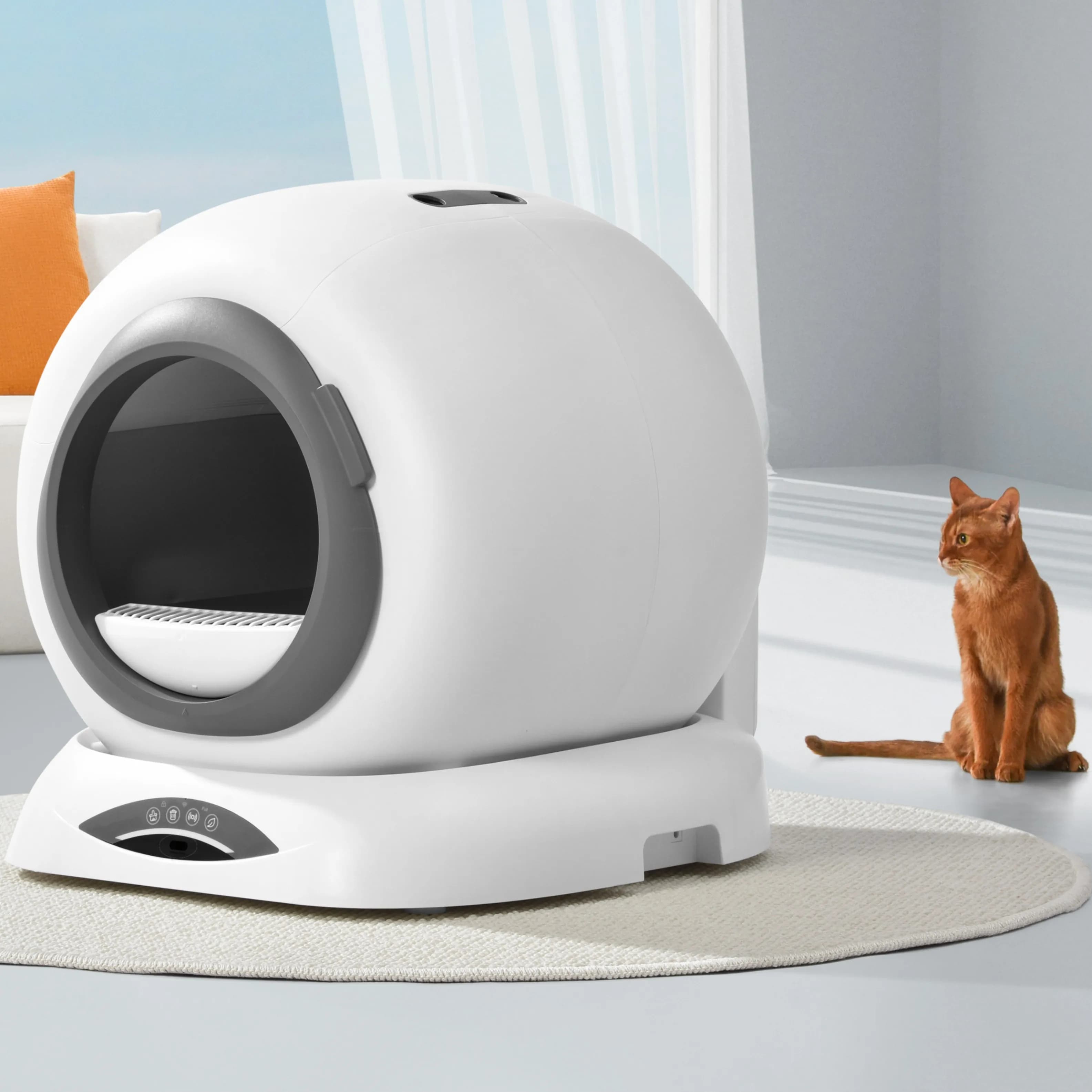 Lettiera per gatti autopulente intelligente Controllo APP con lettiera per gatti automatica di grande capacità da 9 litri per più gatti Facile da pulire