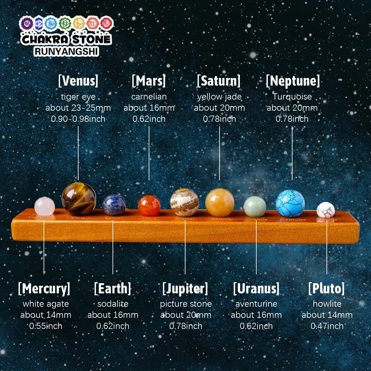 Set di sfere di cristallo del sistema solare Scatola a tema nove pianeti Regalo per l'home office Giorno degli insegnanti del Ringraziamento