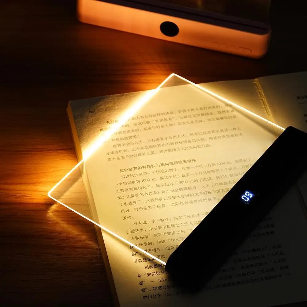 Lampada da lettura per tablet, lampada da lettura a LED piatta per visione notturna, lampada portatile ricaricabile tramite USB per dormitorio, camera da letto, regalo per studenti