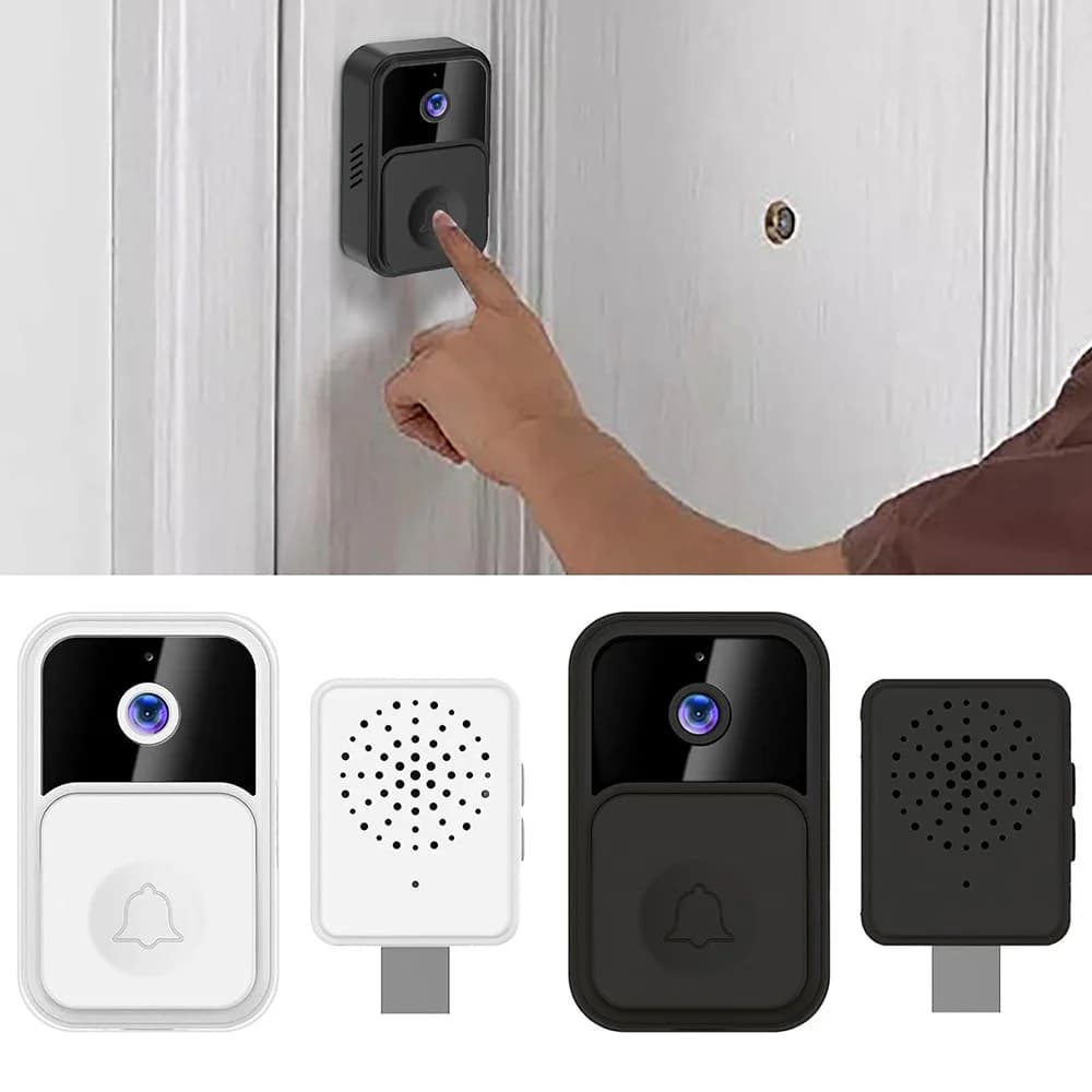 Telecamera per campanello wireless WiFi con campanello Smart Video Visione notturna Sicurezza interna Campanello per porta citofono bidirezionale per ufficio domestico