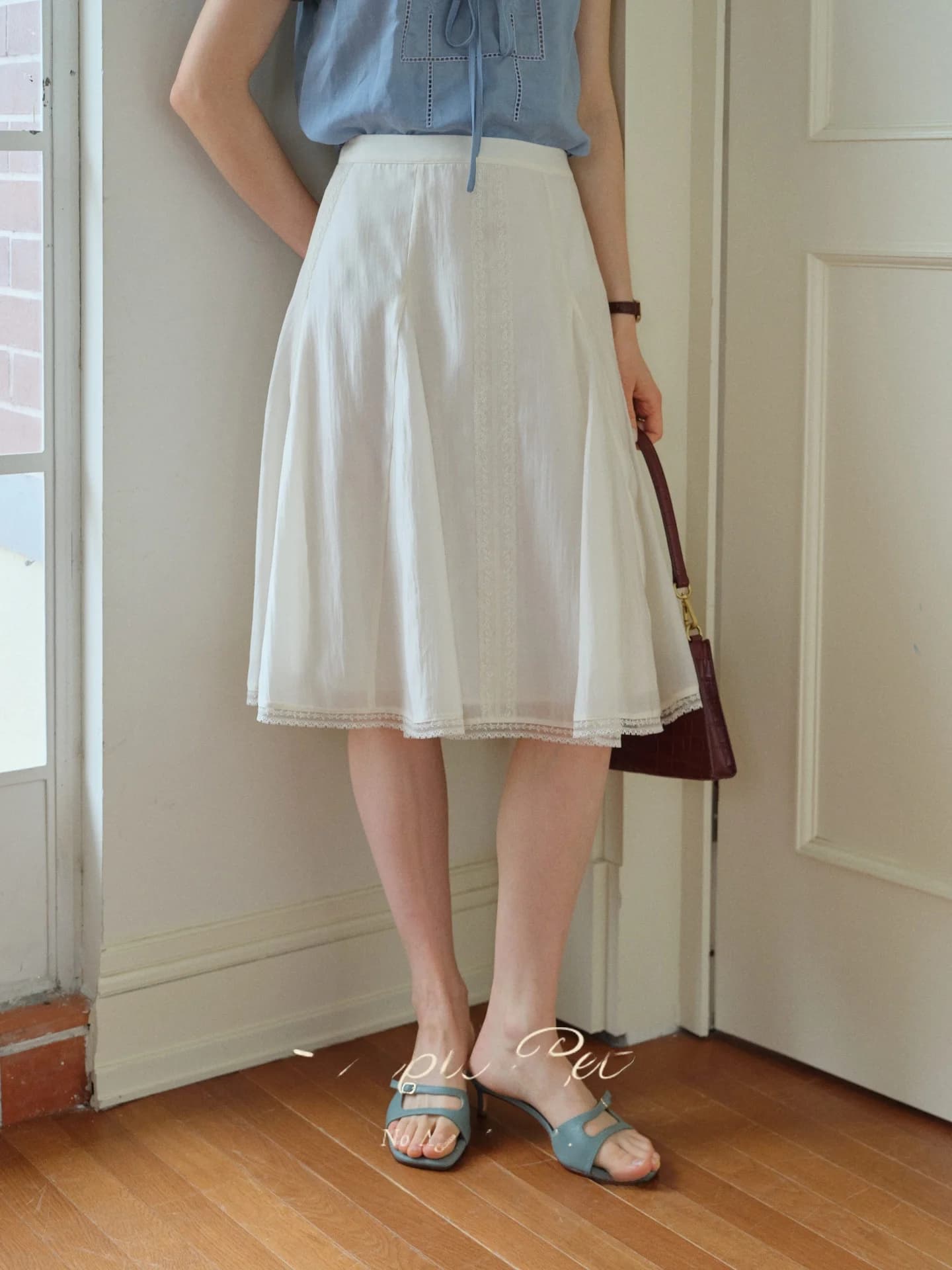 Elegant White Lace Trim Half Skirt by SimpleRetro High Waist A-Line Gown for Women Lyrical Summer Dream Catcher Ruffle Skirt