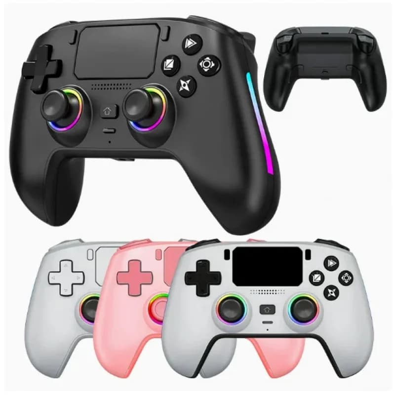 Controller di gioco wireless Bluetooth RGB con joystick Hall e microfono integrato senza ritardo per PS5 Steam Android PC Smart TV