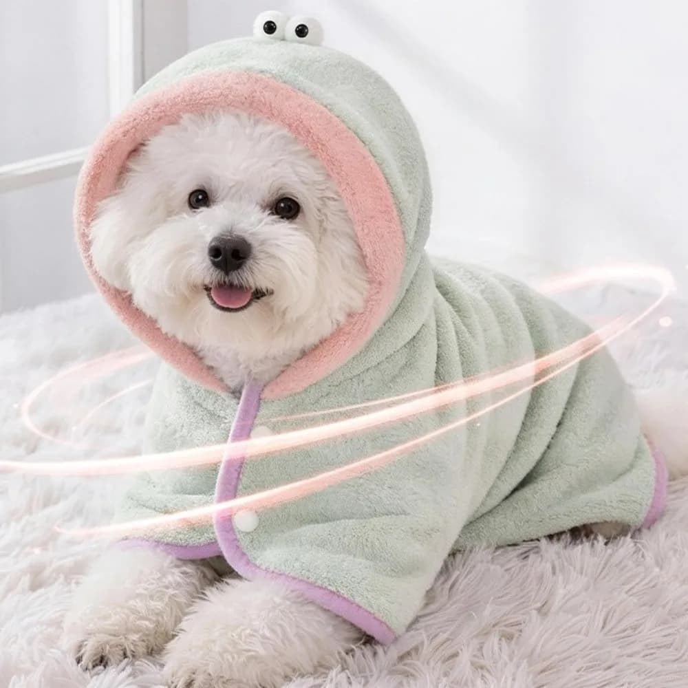 Super Absorbent Bathrobe for Dogs with Coral Pile Hood, Adjustable Hot Towel Fast drying for Dogs and Cats