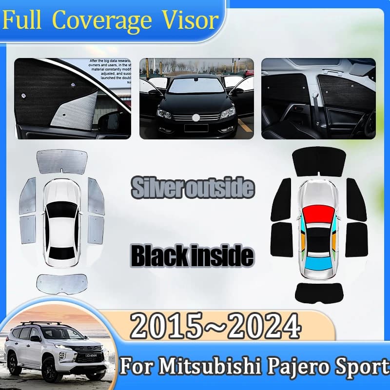Per Mitsubishi Pajero Sport 2019 Accessori KR KS QE QF 2015 ~ 2024 Tenda Tenda Parabrezza Parasole Visiera Anti-UV Accessori