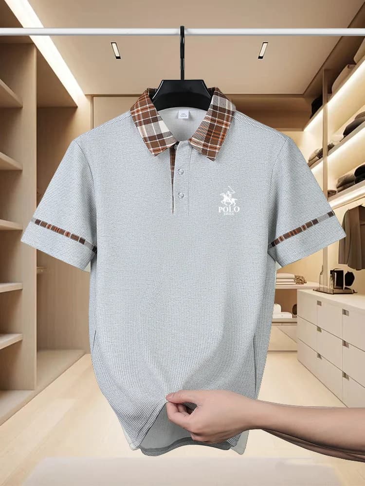 2026 new men's printed floral collar shirt summer new high-end business casual collar short sleeved men's collar shirt