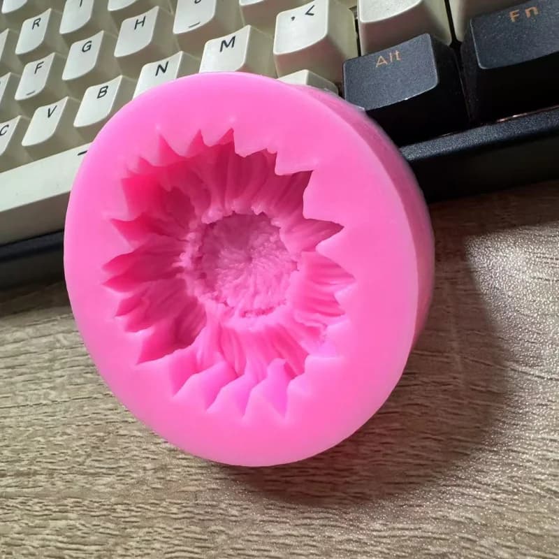 1Sunflower Silicone Craft Mold-Oval Shaped Scented Candle Wax Making，Clay Plaster Mold-Flower ThemeDIYSilicone Mold-Suitable for