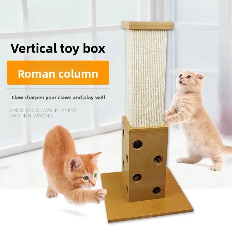 Tiragraffi verticale in sisal per gatti Pilastro Struttura da arrampicata per gatti Artigli di macinazione Non capannone Chip Giocattoli per la casa per animali domestici Accessori Forniture