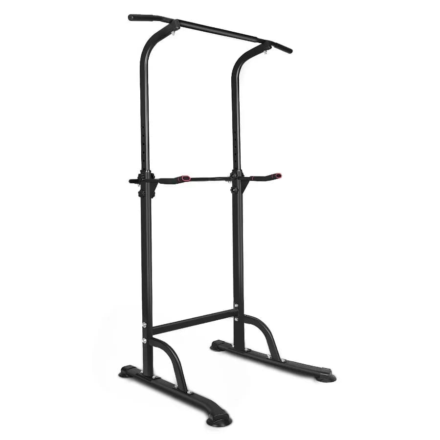 Power Tower Workout Dip Station Pull Up Bar High Adjustable Multifunction Dive Support for Home Gym Strength Training Fitness E