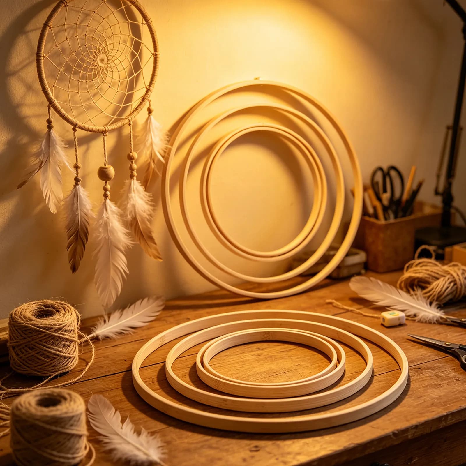 12Pcs Bamboo Floral Hoops for Crafts - Smooth Pre-Cut Round Wreath Rings 10 8 6 5 Inch - Dreamcatcher Hoops Boho Wreath