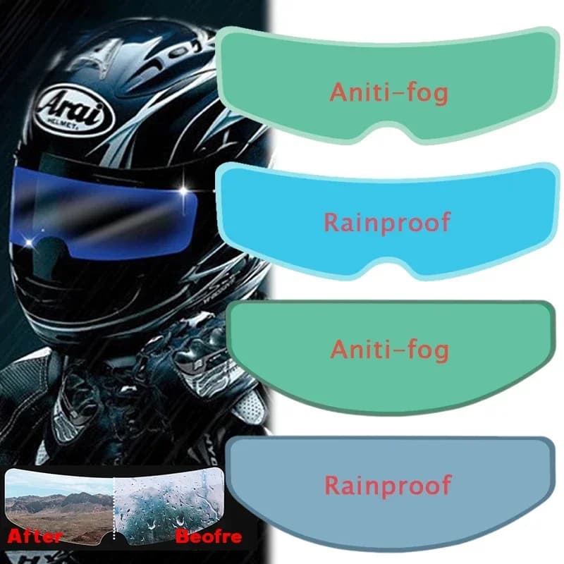 1/4PCS Casco da moto Pellicola patch antiappannamento Pellicola per lenti antipioggia per visiera da moto Accessori da corsa per motori trasparenti resistenti alla nebbia