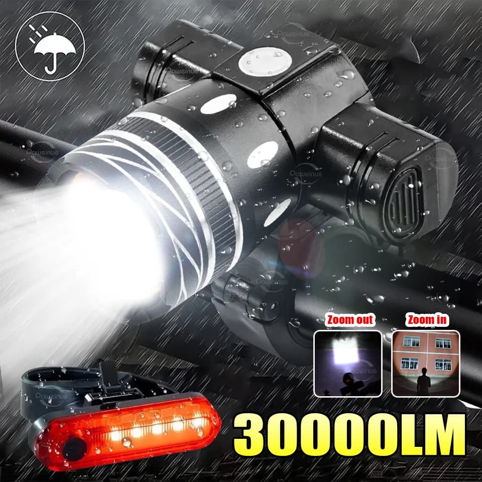 Nuova luce anteriore per bicicletta a LED, faro regolabile zoomabile, lampada frontale per bici ricaricabile tramite USB, per accessori per biciclette da ciclismo di sicurezza