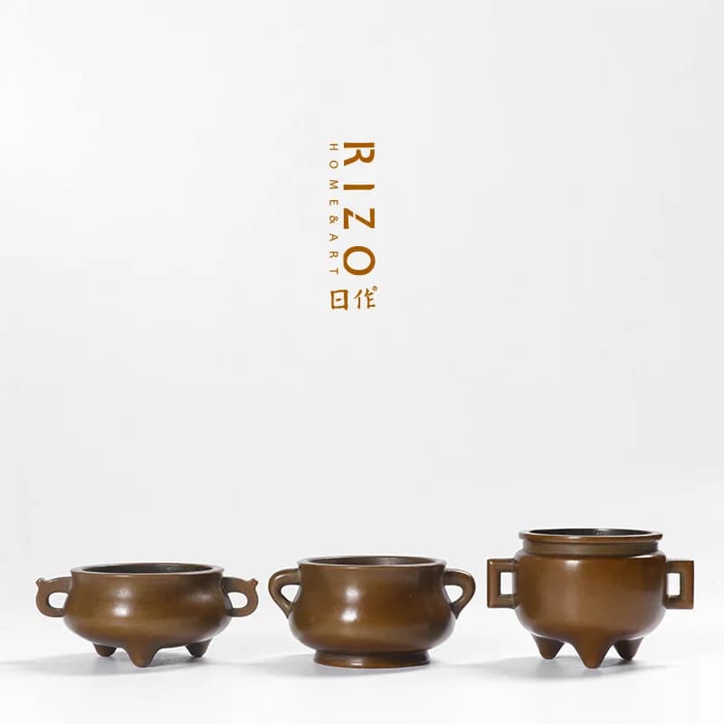 Qing Song Tang Su Forno in rame Master Hu Qingsong Realizzato con 50 bruciatori di incenso con filo auricolare puro