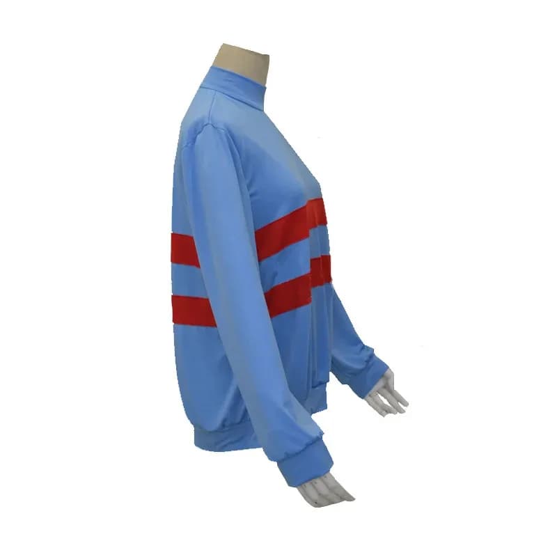 CyGame Undertale Frisk Chara Costume Cosplay Andertail Sweatshirt with hood and shorts Punched necklace with knife