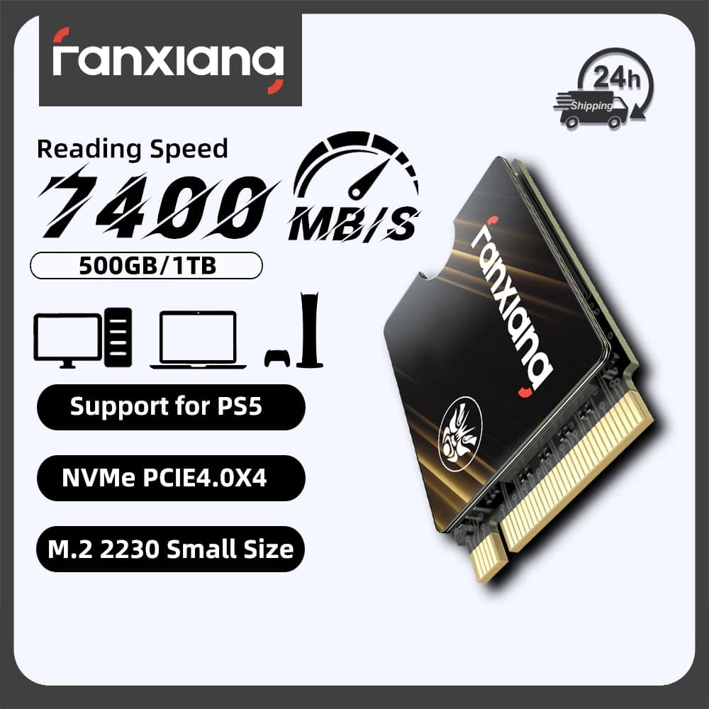 Fanxiang S730 M.2 2230 SSD 7300MB/s 500GB/1TB M.2 NVMe PCIe 4.0 SSD Disco Rigido Interno a Stato Solido per Steam Deck e Laptop