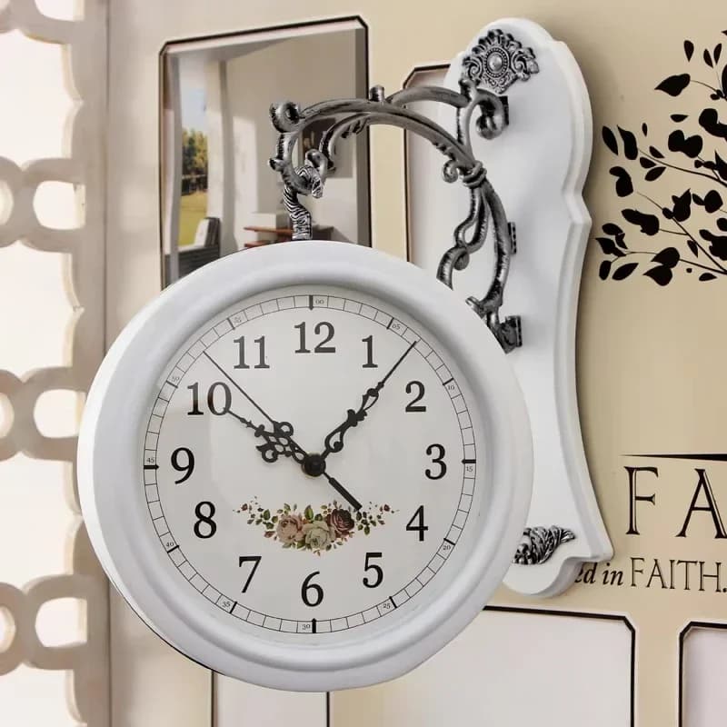 Double-sided wall clock with fashion living room watch for home simple and modern European wall clock
