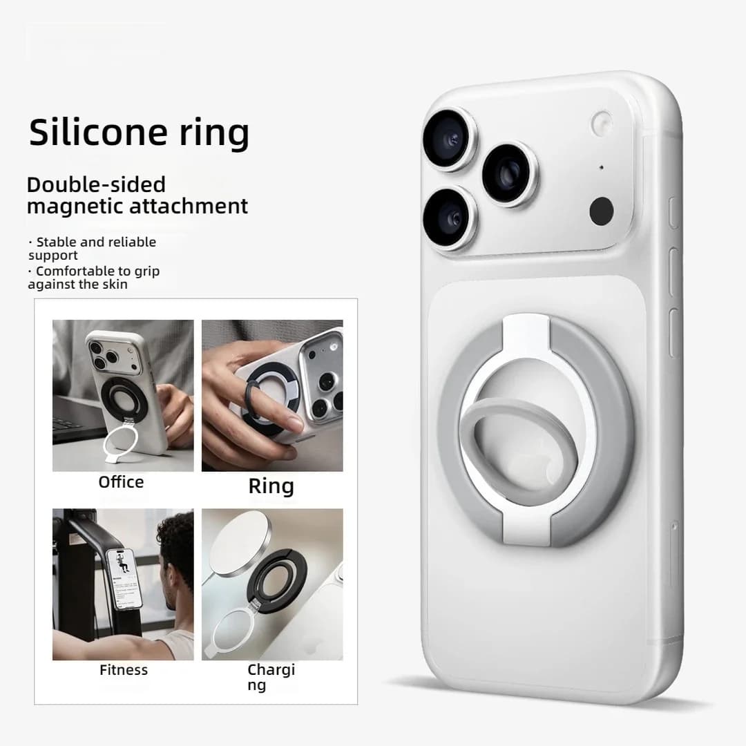 Double-Sided Magnetic Silicone Finger Ring Phone Holder Mobile Phone Accessories Ultra-Thin Stand For iPhone Samsung HUAEWEI