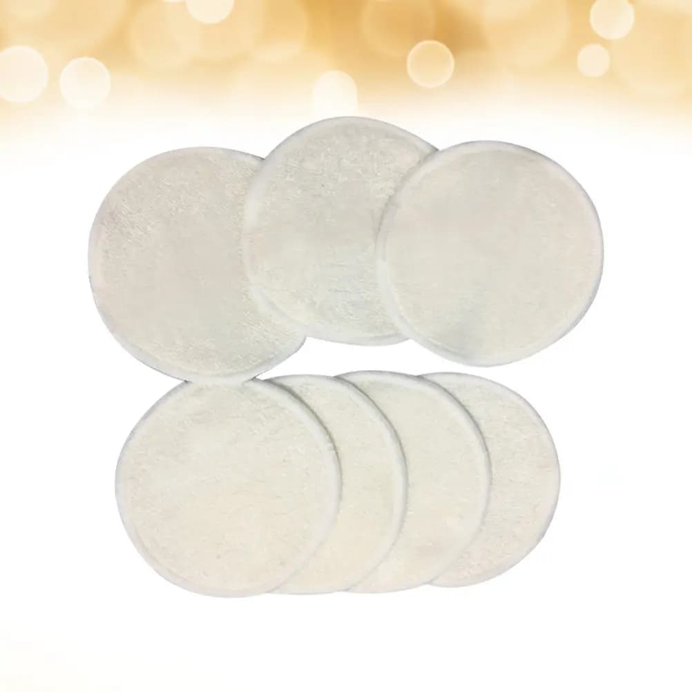 10Pcs Bamboo Fiber Makeup Remover Pads Reusable Gentle Face Wash Pads for Sensitive Skin Waterproof Mascara Lipstick Eye Shadow