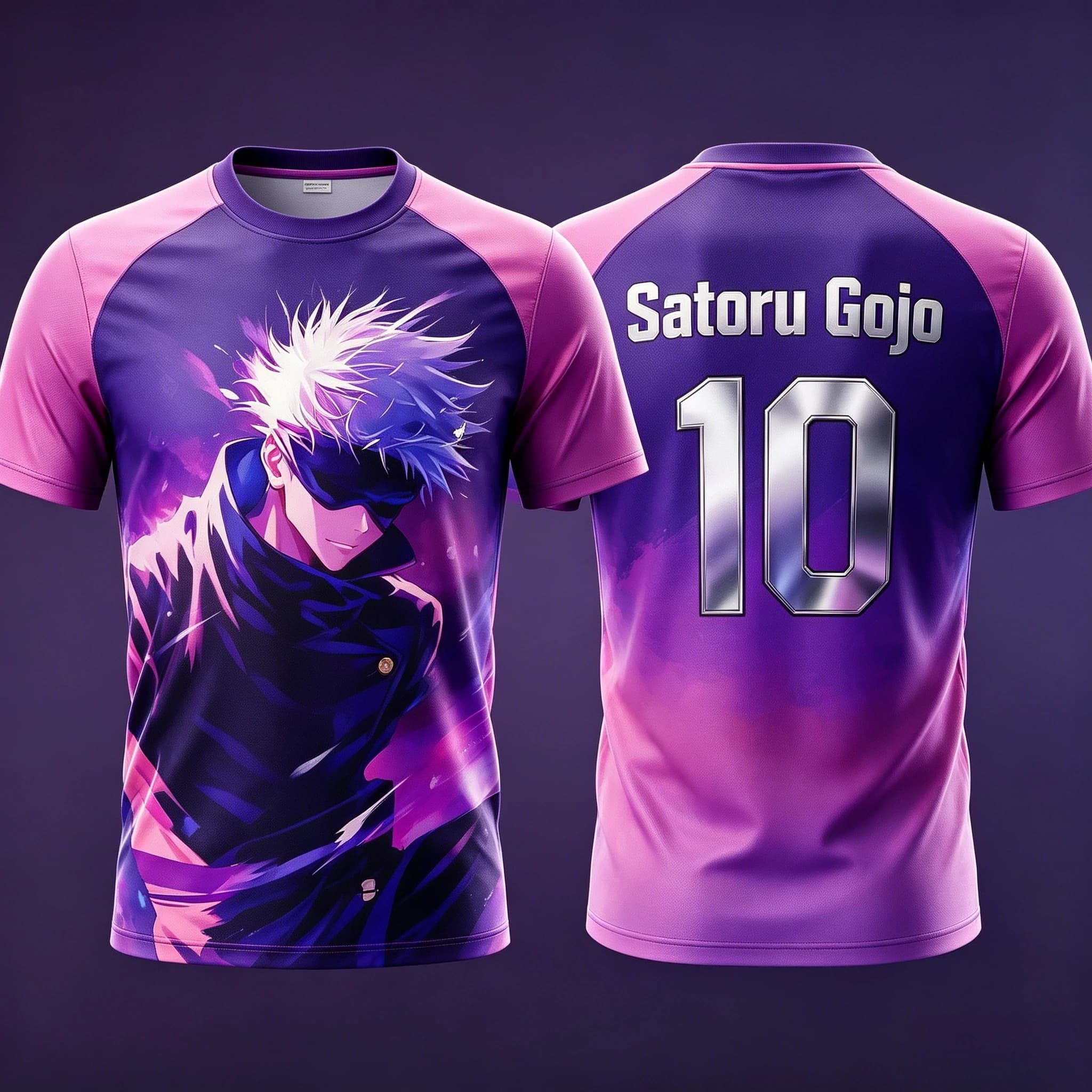 Nuova Maglia Anime JUJUTSU KAISEN NO.10 Satoru Gojo 2026, T-Shirt da Calcio Stampata in 3D per Adulti e Bambini, Maglia Speciale Y2k